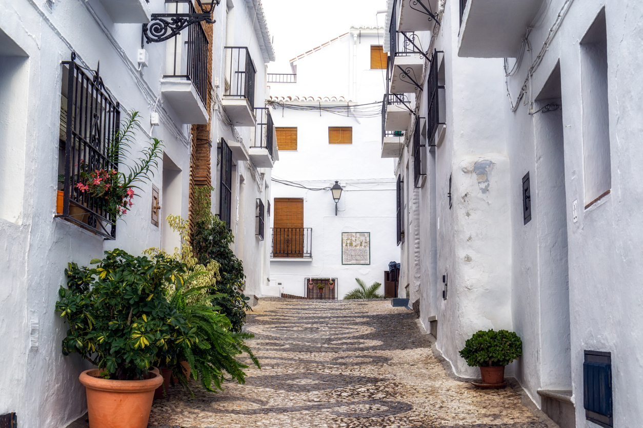 Street view in a white village in Alpujarras.