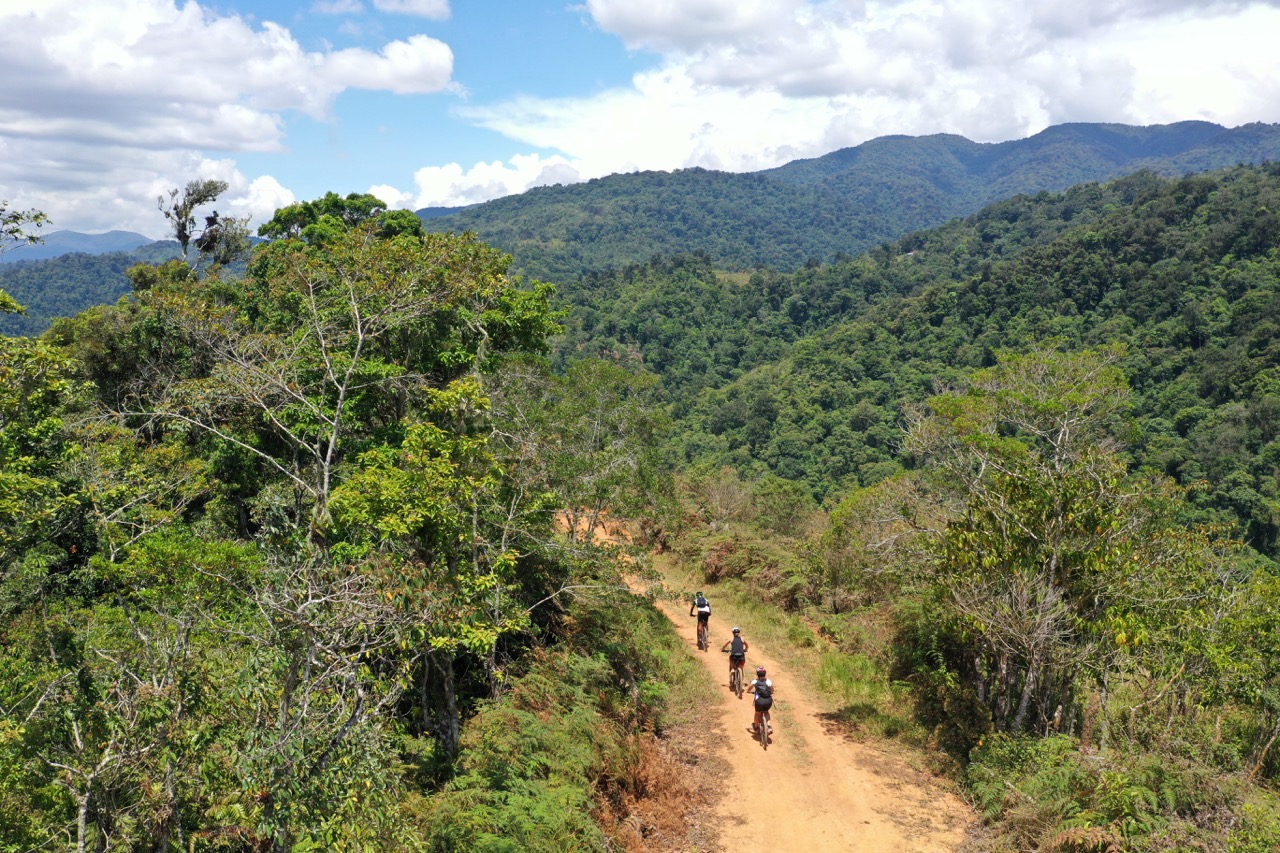 Three cyclists in Costa Rica