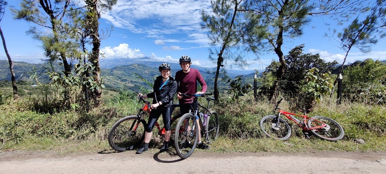 Two happy cyclists in Costa Rica