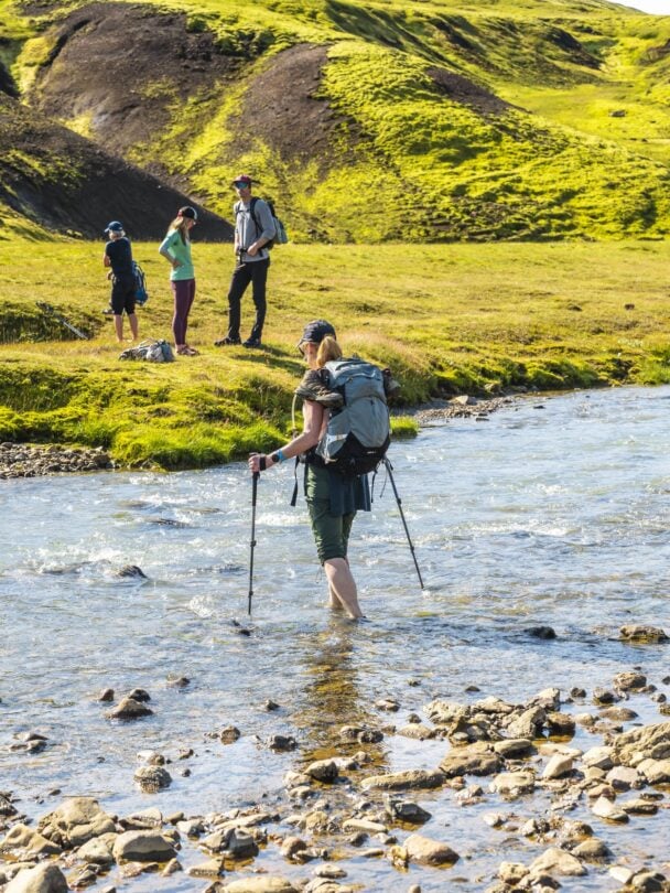wading river along laugavegur