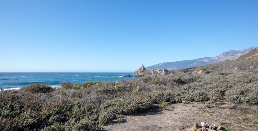 A campground by a beach in Big Sur, California.