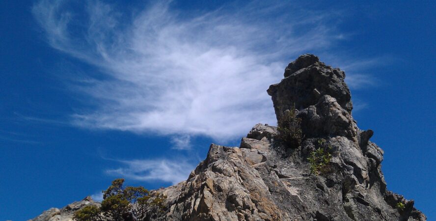 The rocky structure known as Buzzard’s Roost, at the end of a hike in Big Sur