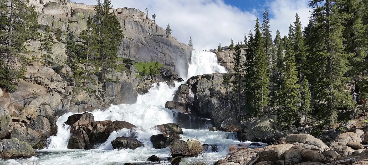 Cascading waterfalls in Yosemite.