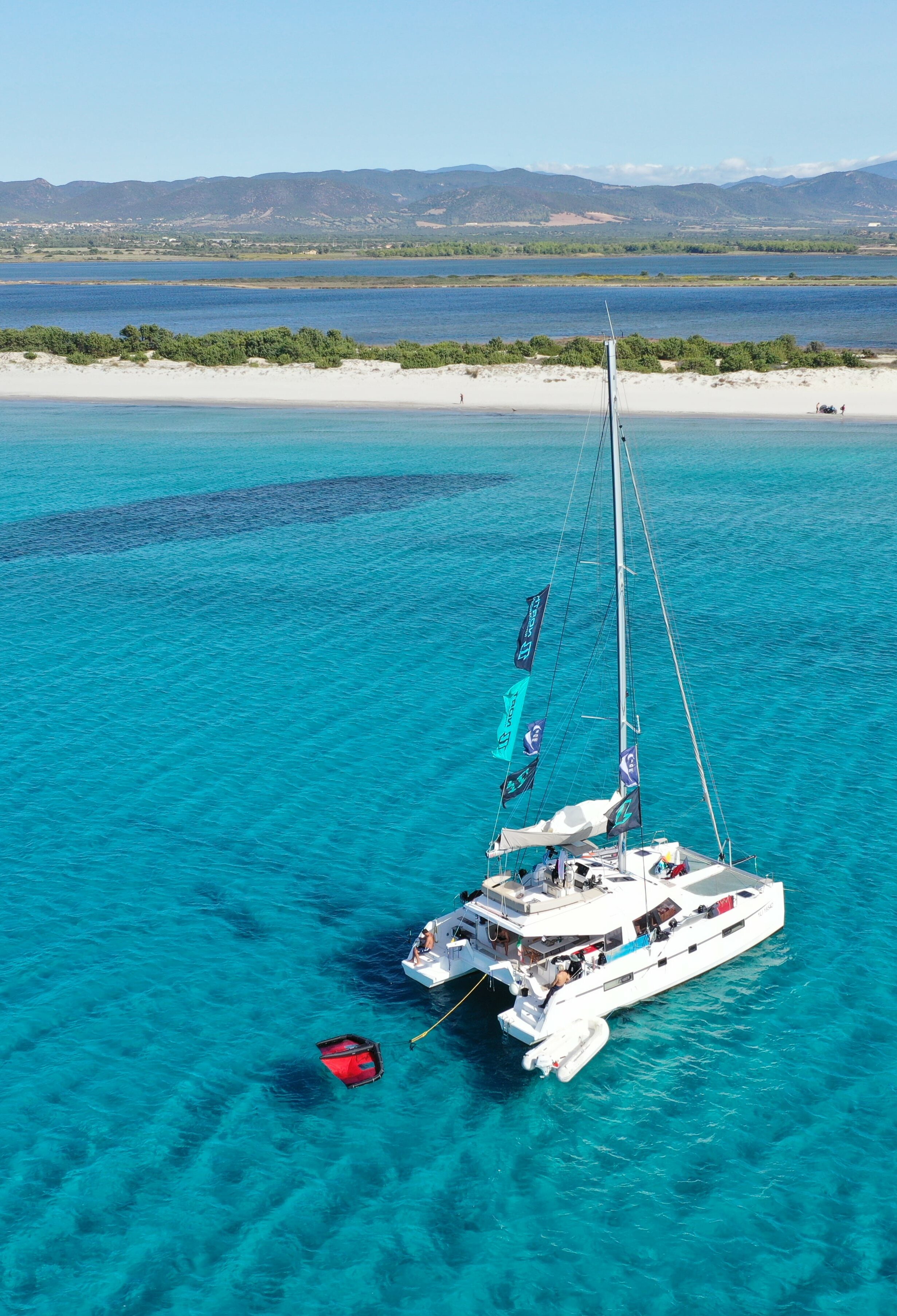 Catamaran sailing in the Mediterranean