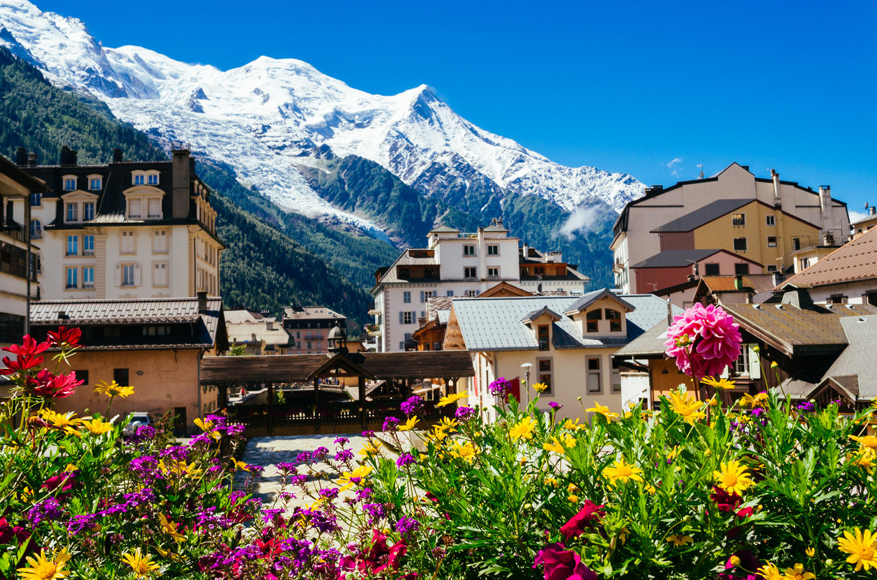 Chamonix town in France