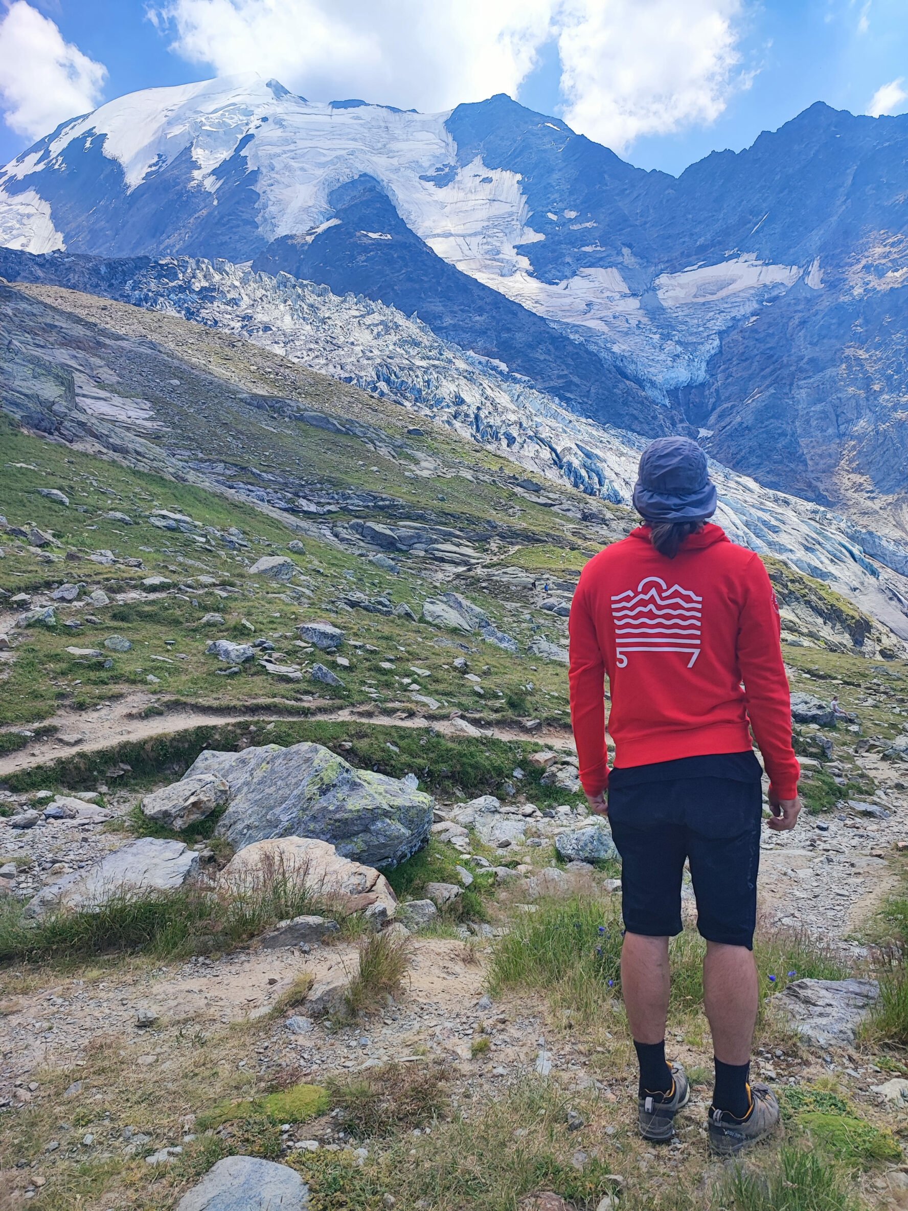 Hiker standing in Mont Blanc