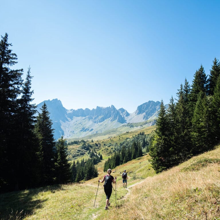 hiking sunny mont blanc