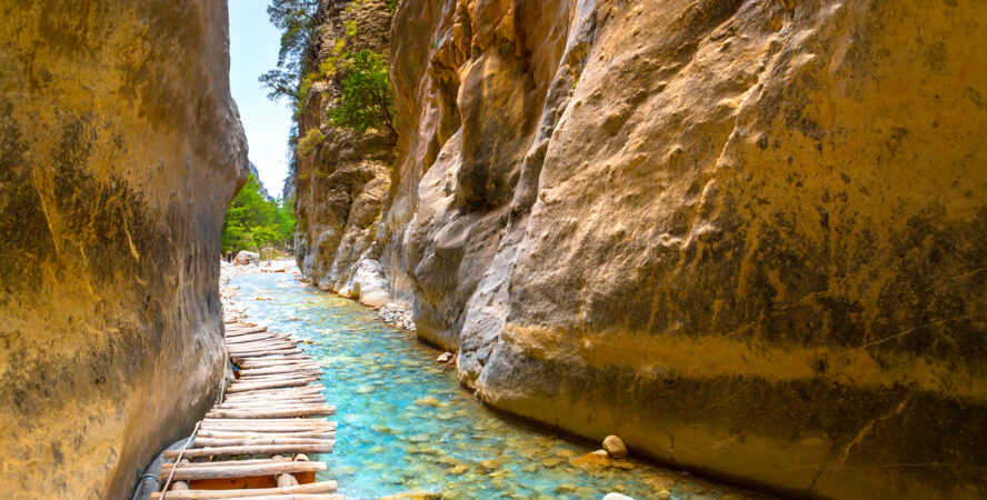 Bottom of the Samaria Gorge in Greece