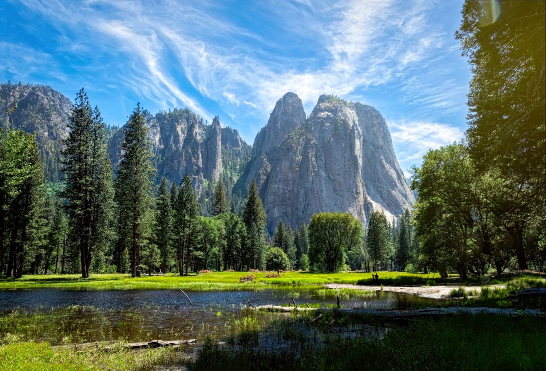 Granite walls in Yosemite.