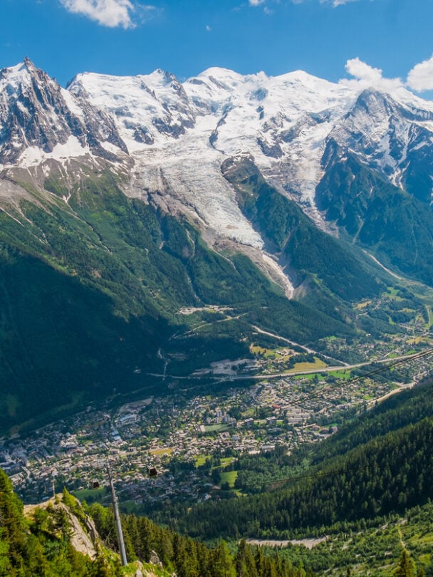 Hiking in the summer in the Alps, Lac Blanc