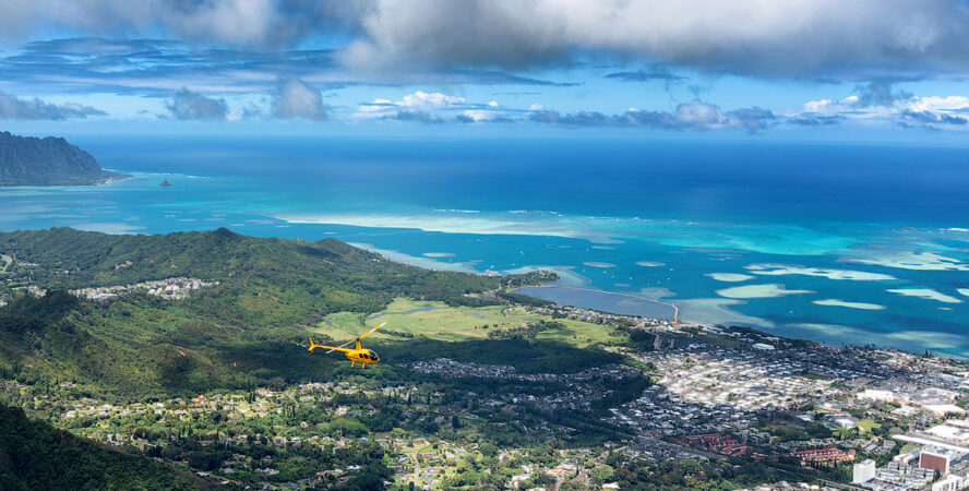 Expansive view of Oahu from the Stairway to Heaven (Haiku Stairs) in Hawaii