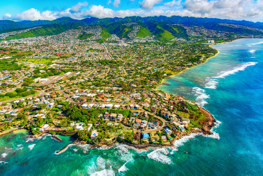 Aerial view of the city of Honolulu, Hawaii