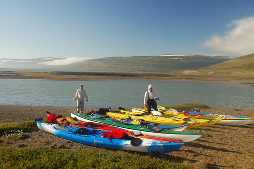 Iceland shore kayaks