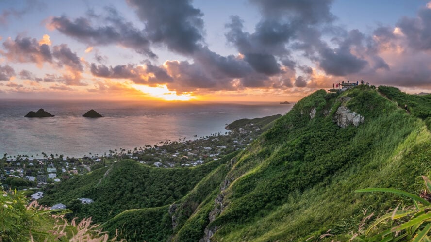 Sunset on the Lanikai Pillbox Hike on Oahu