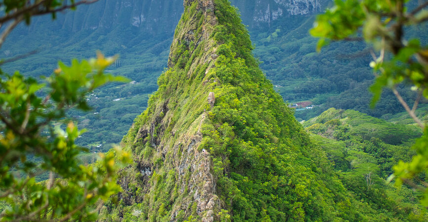 The third peak on the Olomana Trail in Hawaii