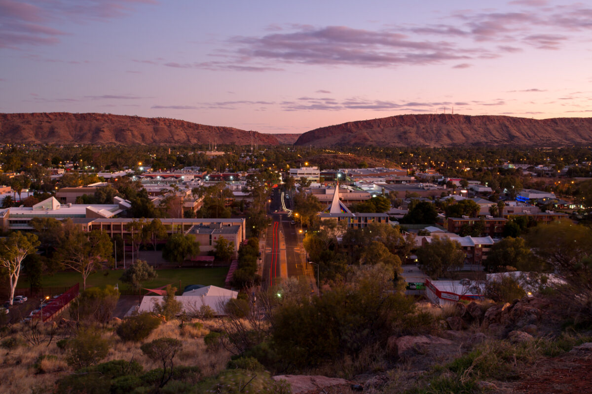 The town of Alice Springs, Australia.