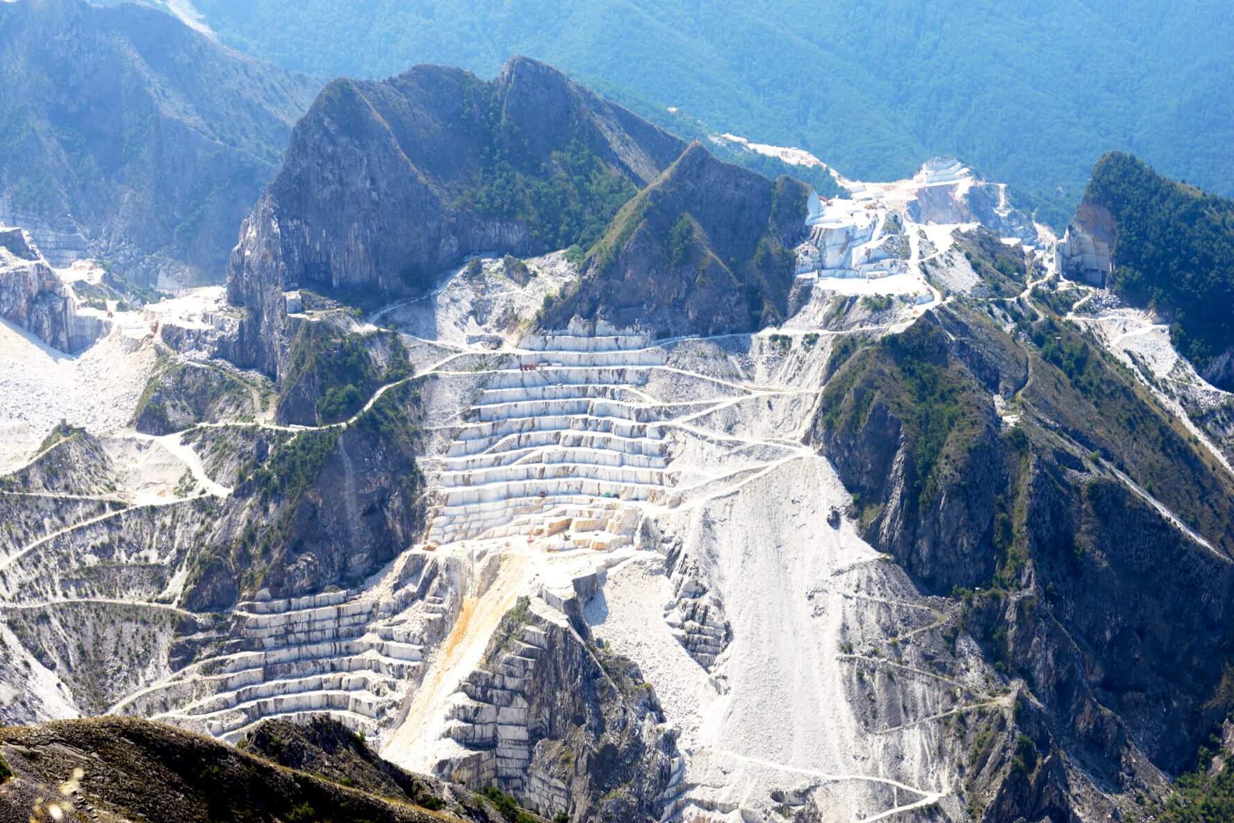 A marble quarry in the mountains of Tuscany at Carrara.