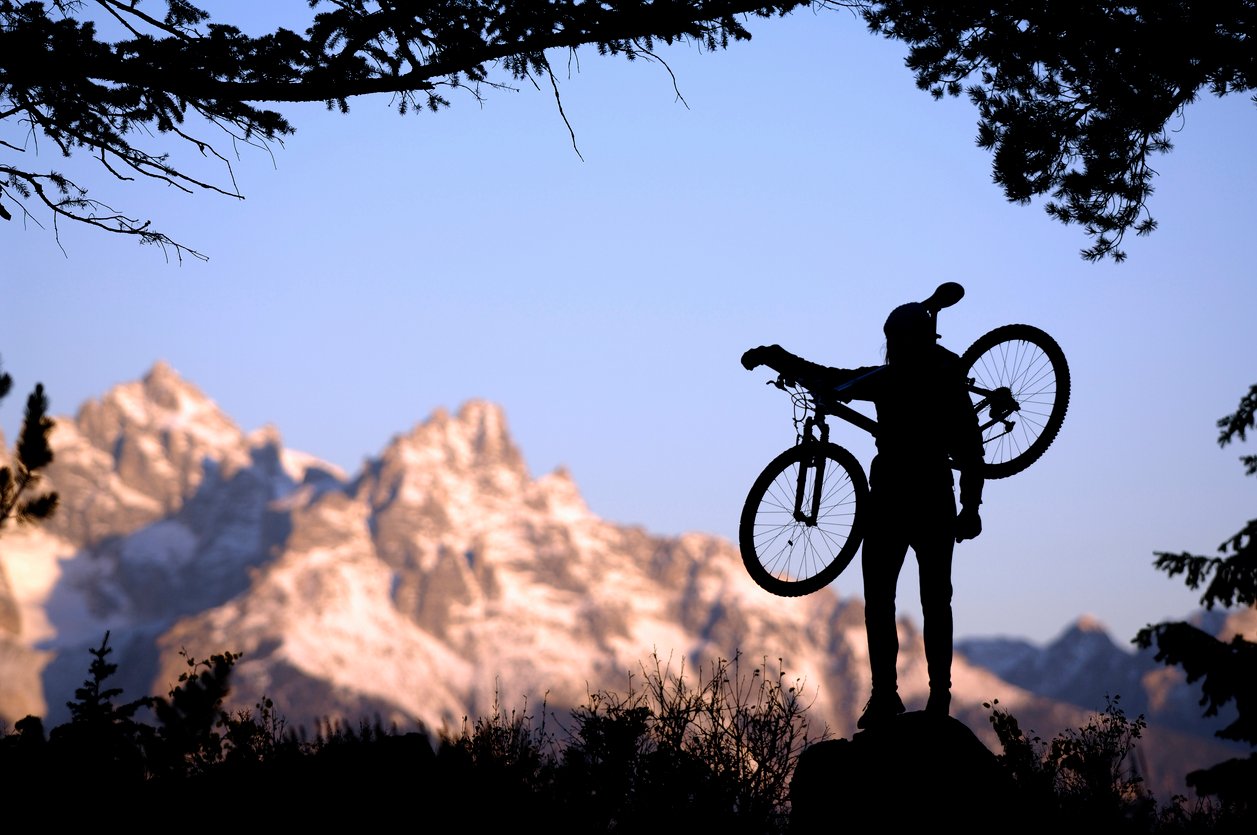 Biker in Grand Teton