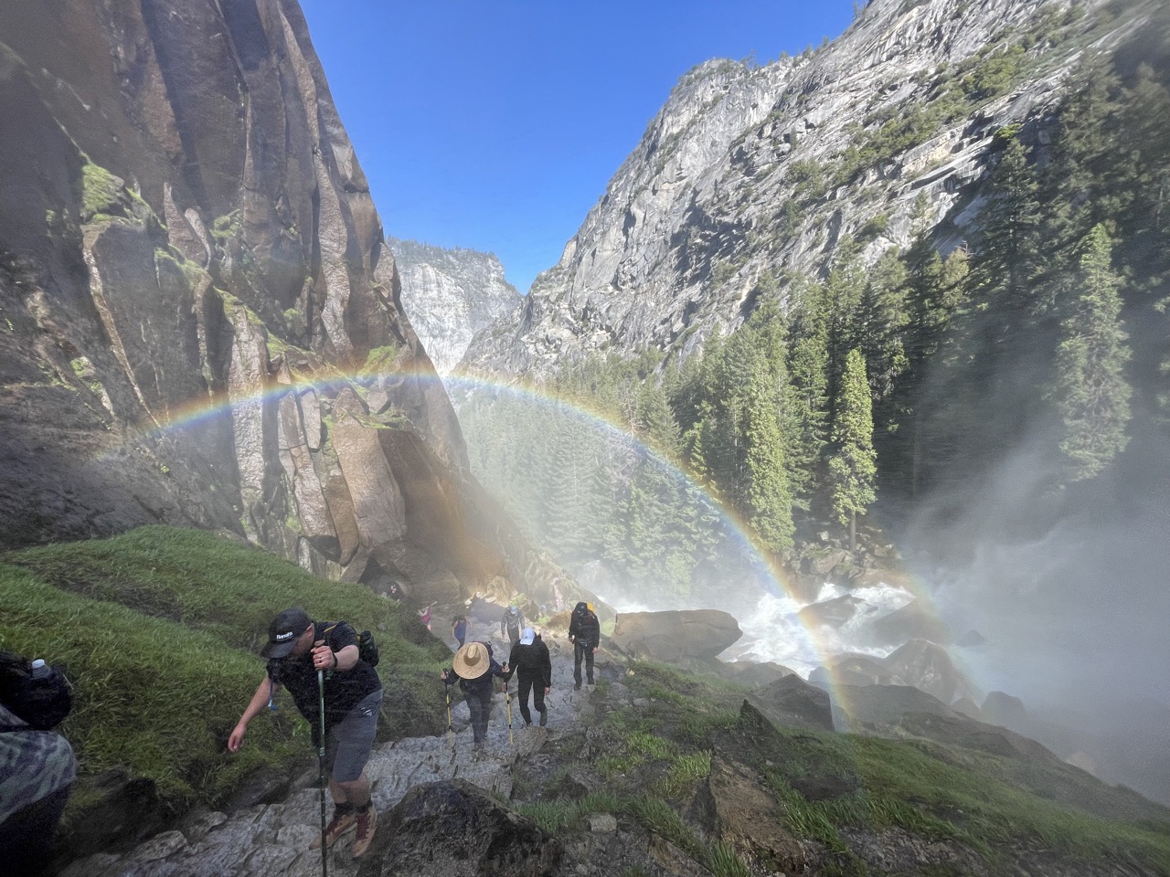 Hiking past Vernal Fall
