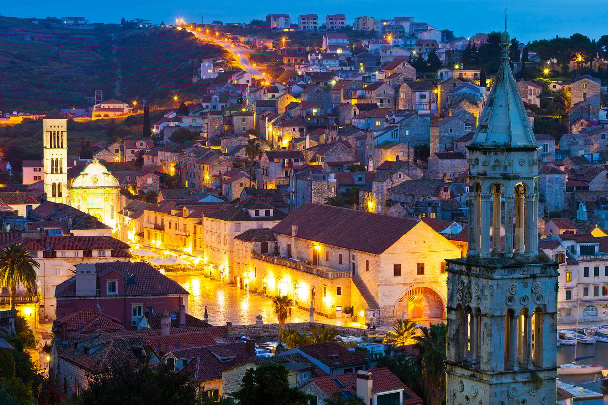 Hvar town during evenings