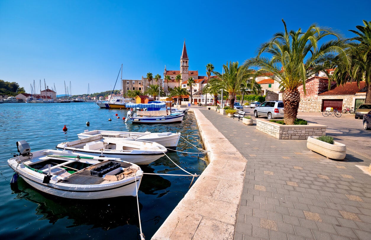 Town of Milna on Brac island waterfront view, Dalmatia, Croatia