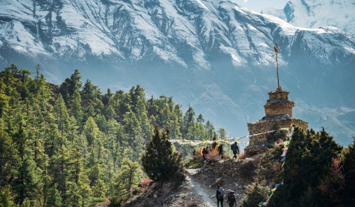 One trekker on the Annapurna