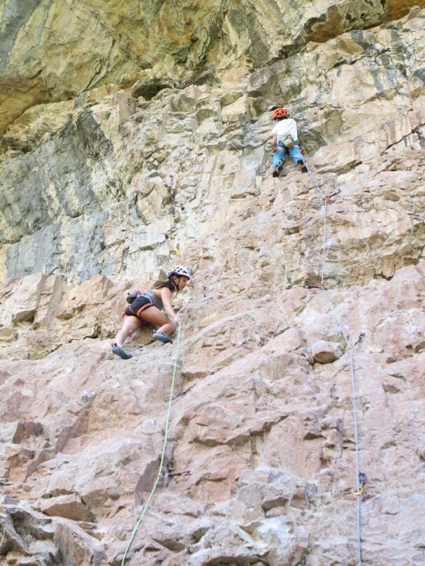 Guided rock climbing in Rifle Mountain Park