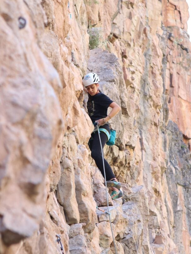 Guided rock climbing in Rifle Mountain Park