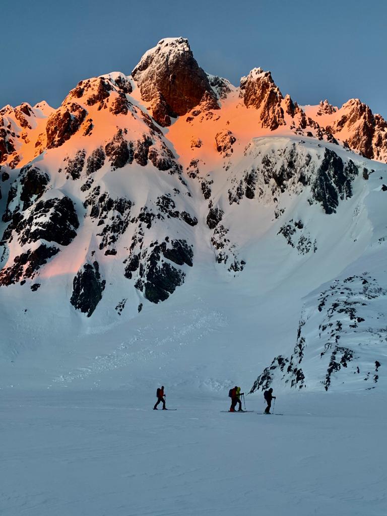 Skiers in Patagonia