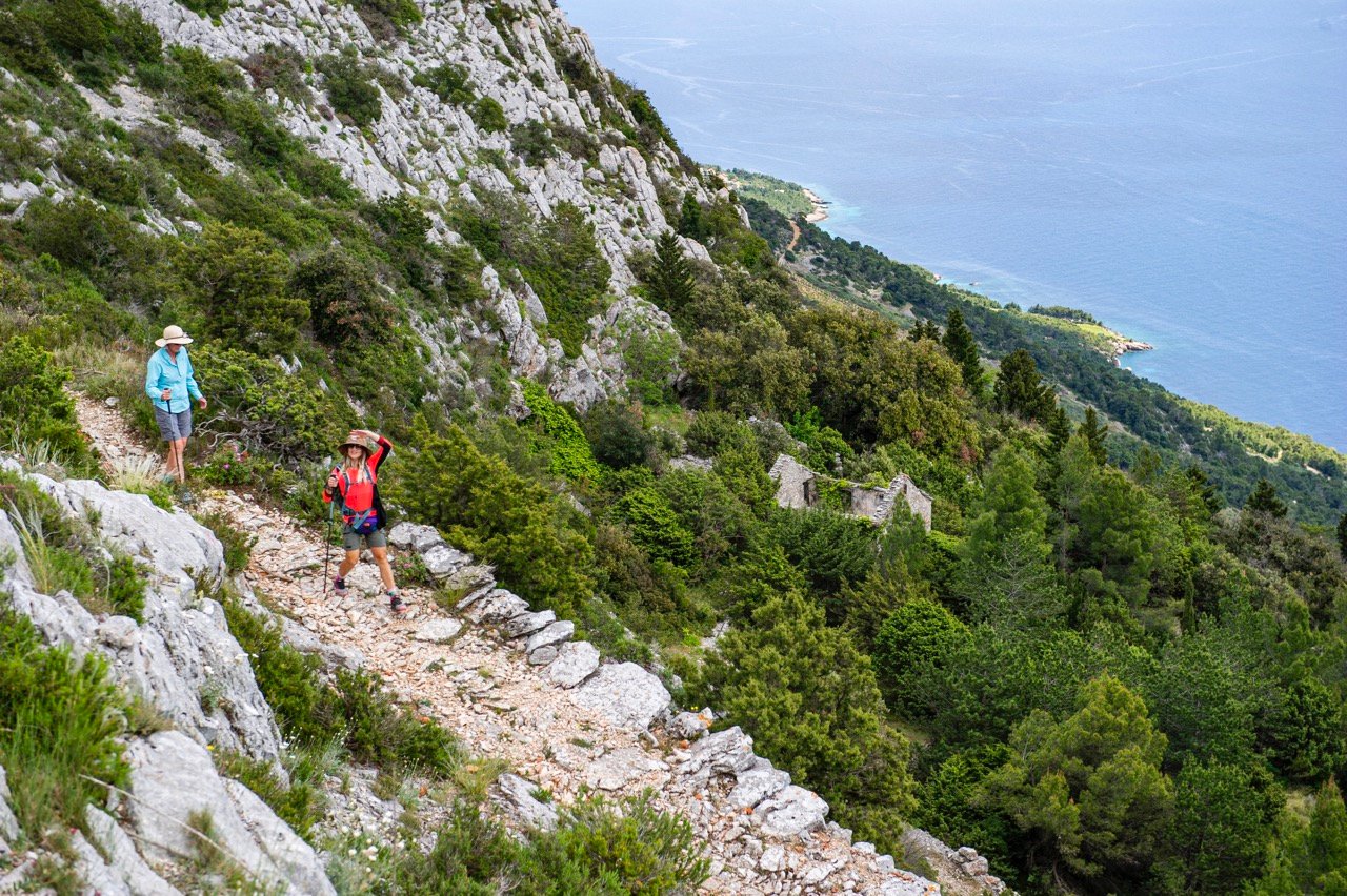 A trail along a steep mountain