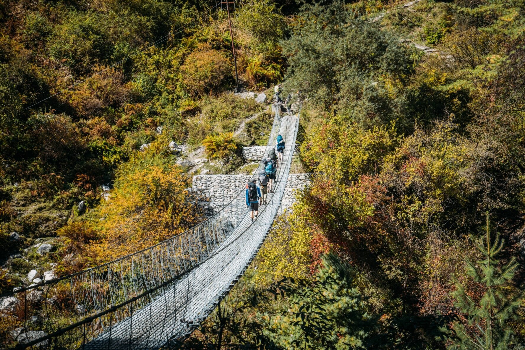 Suspension bridge on the Annapurna