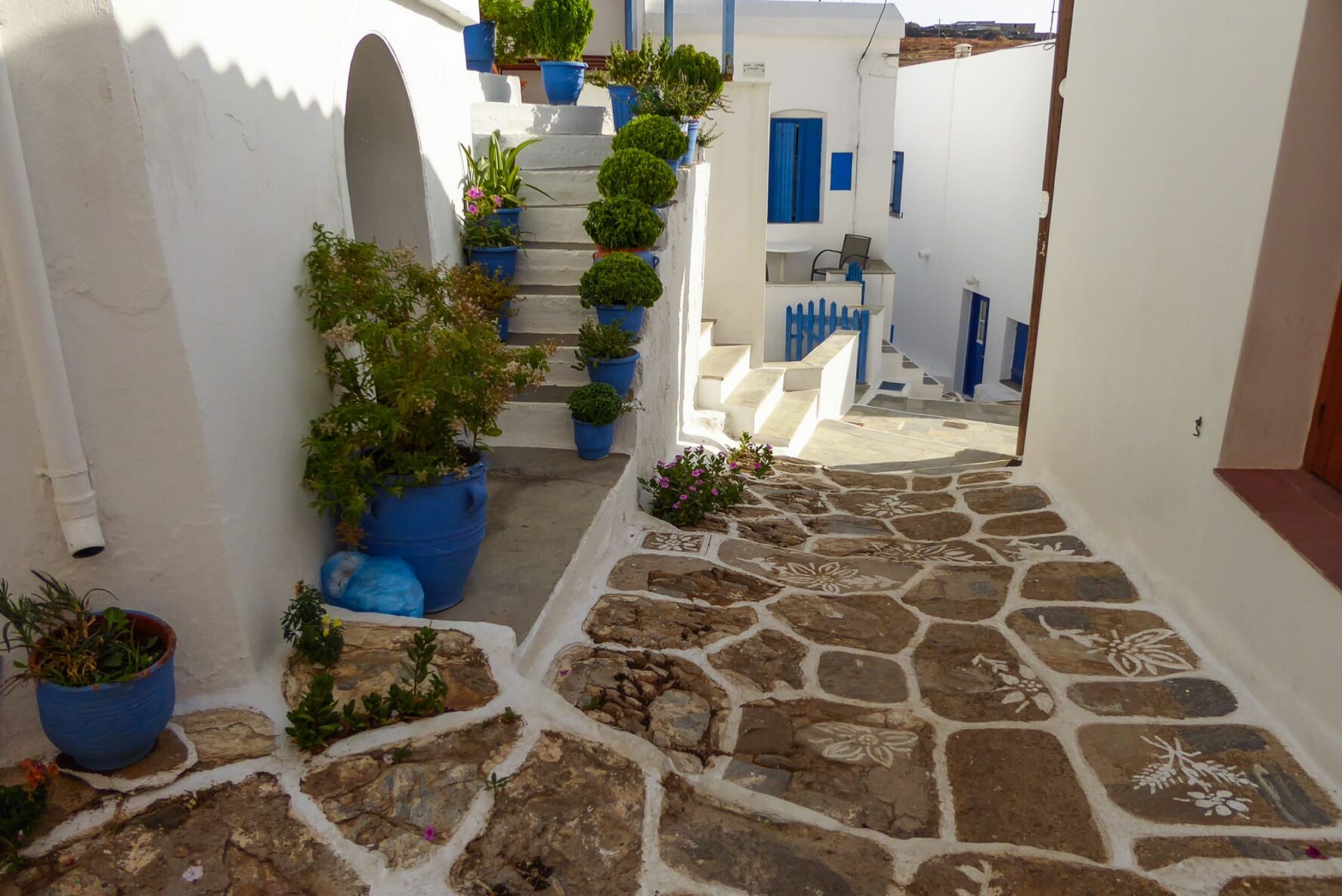 Chora cobblestone street