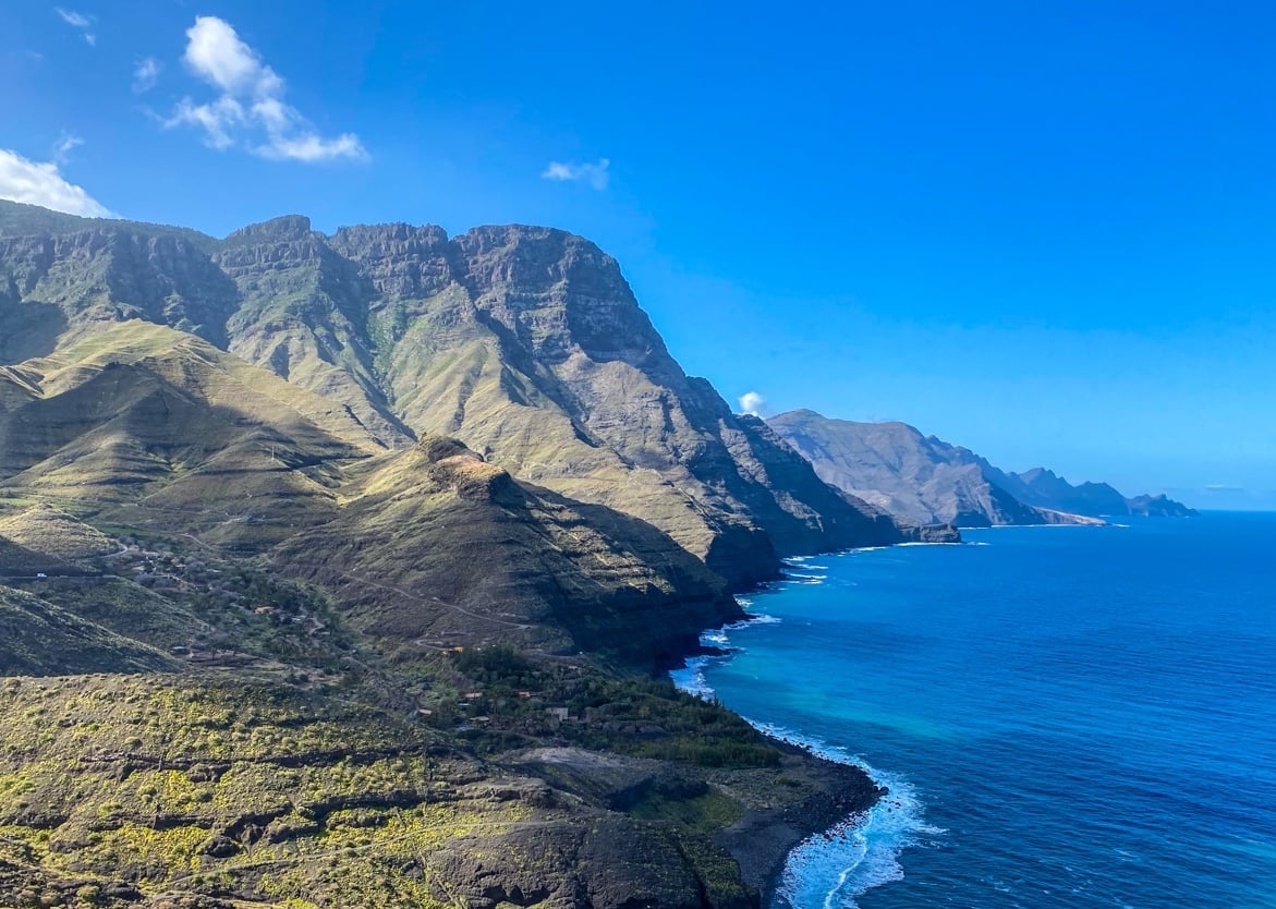 Dramatic cliffs in Gran Canaria near Agaete.
