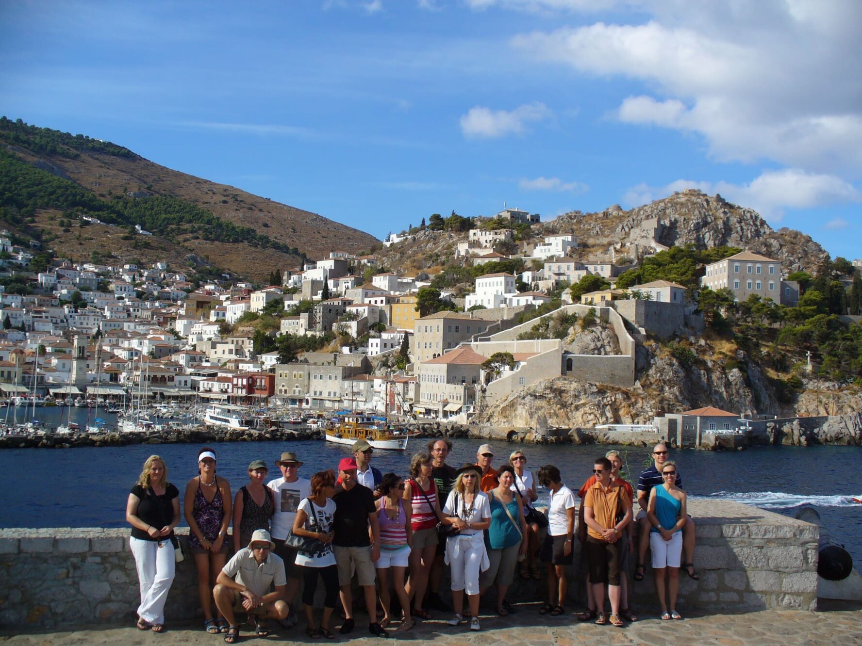 Group of cyclists in Greece