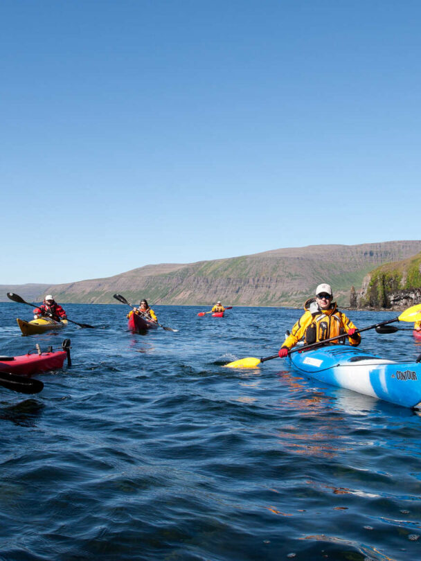 Kayak floating in Iceland