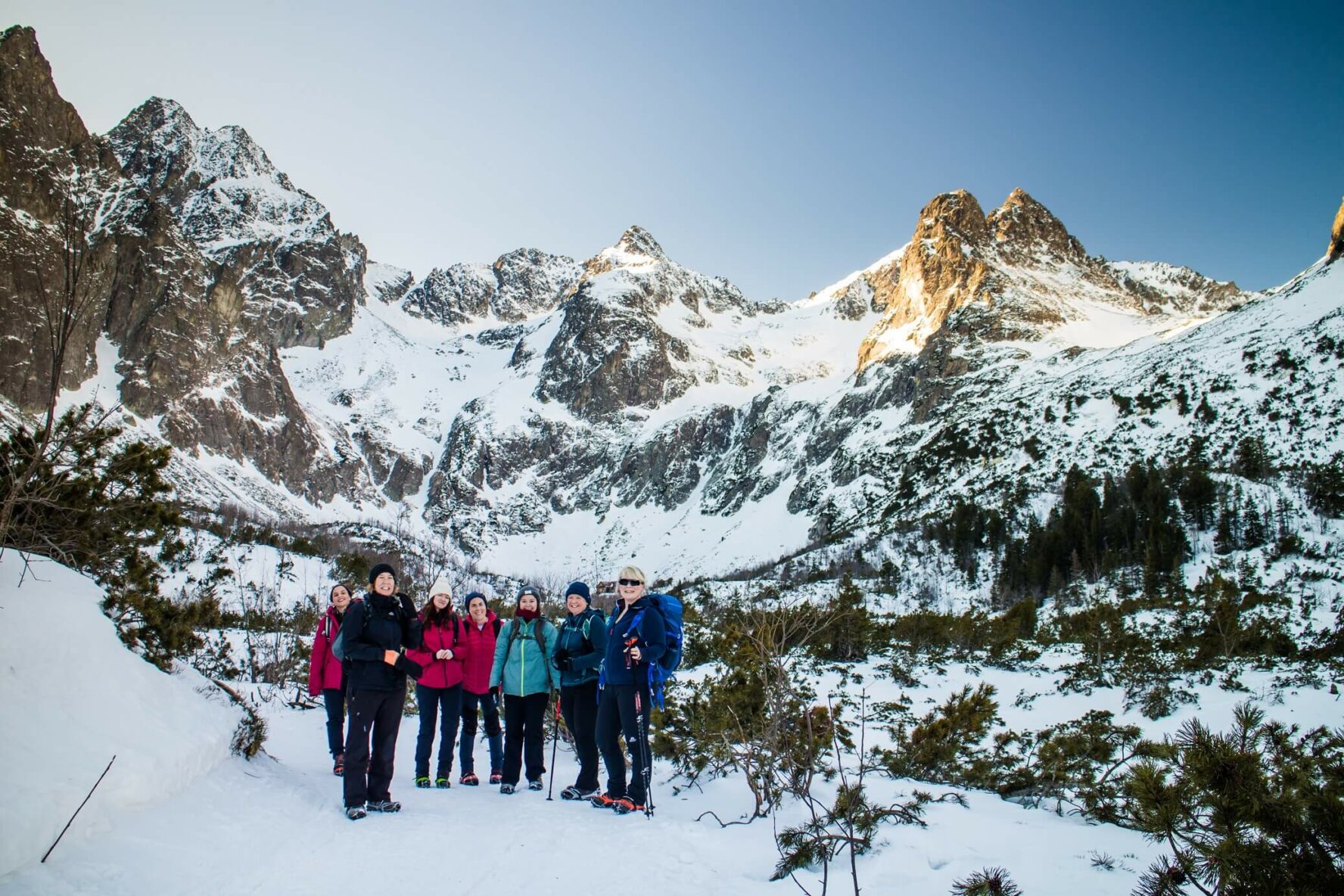 Happy hiking group in Tatras