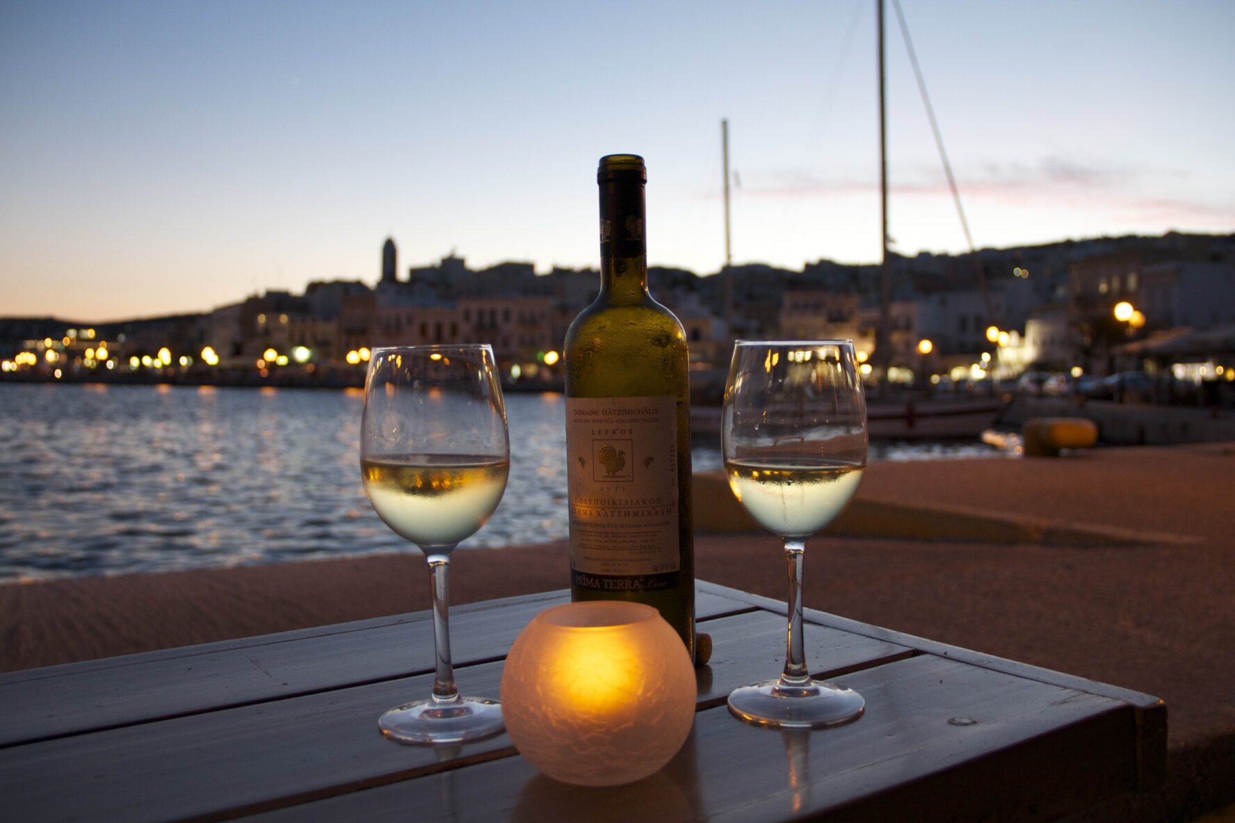 Harbor dinner in Greece