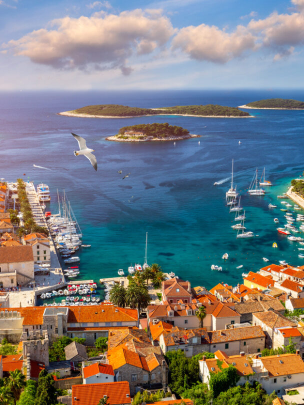 Cycling on Hvar, sunny day