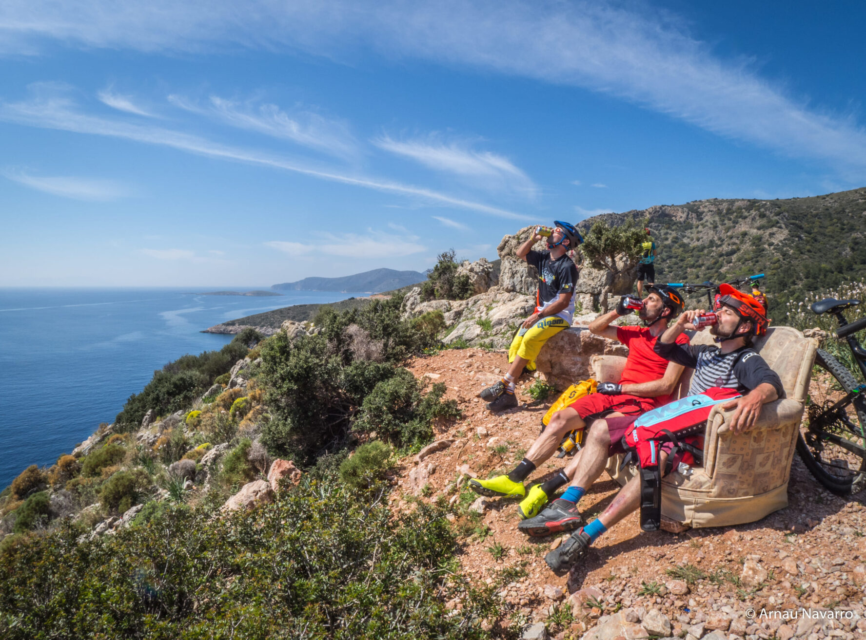 Resting MTBers Greece