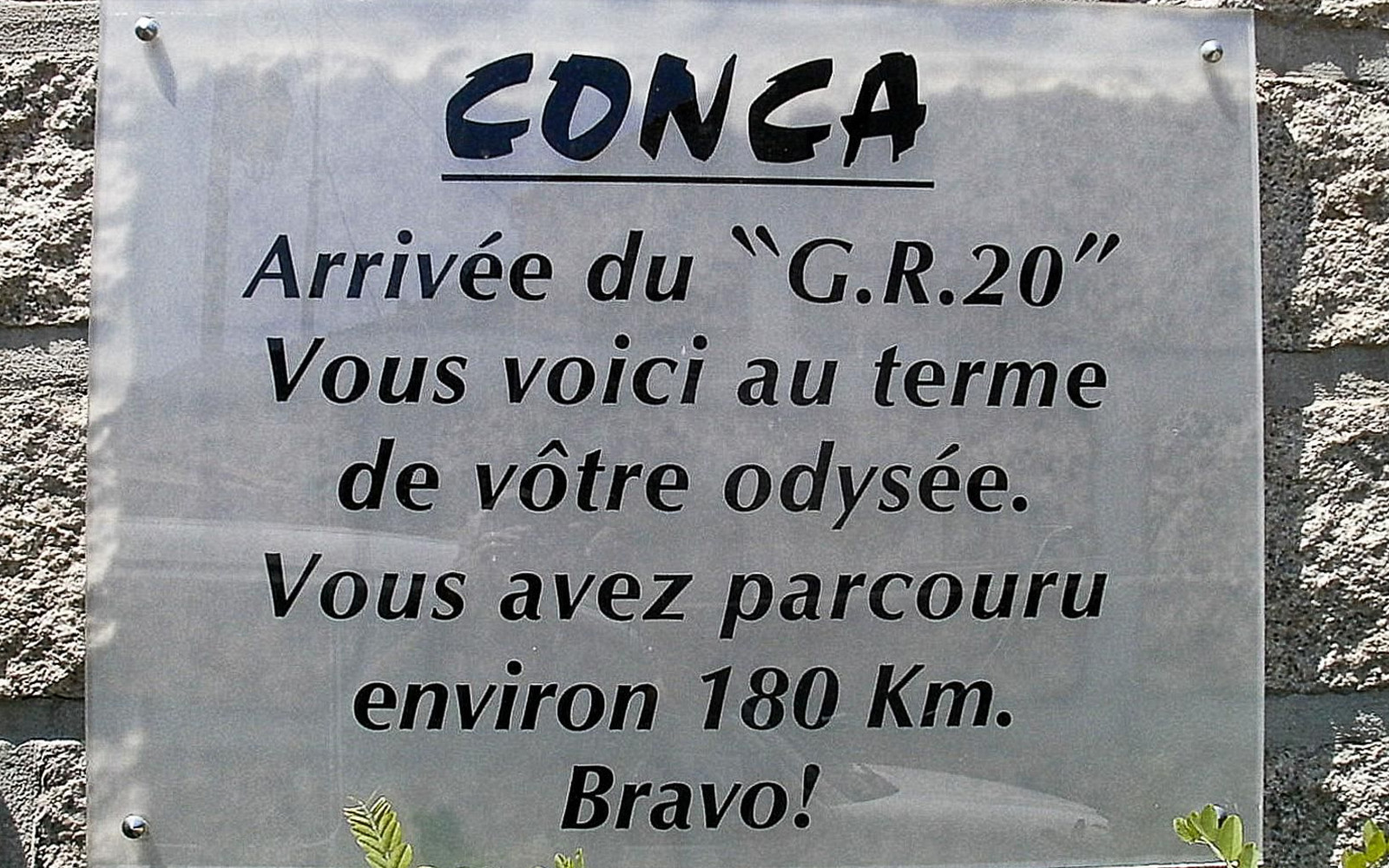 Sign of the GR20 finish