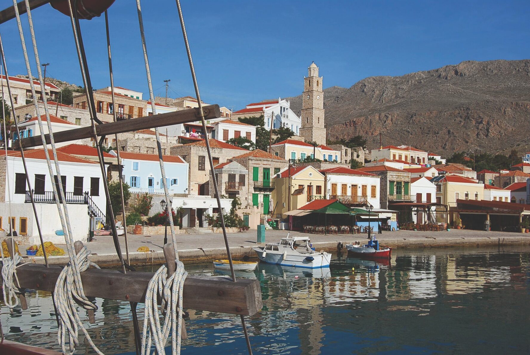 The Greek coastal town of Symi in the South Aegean.