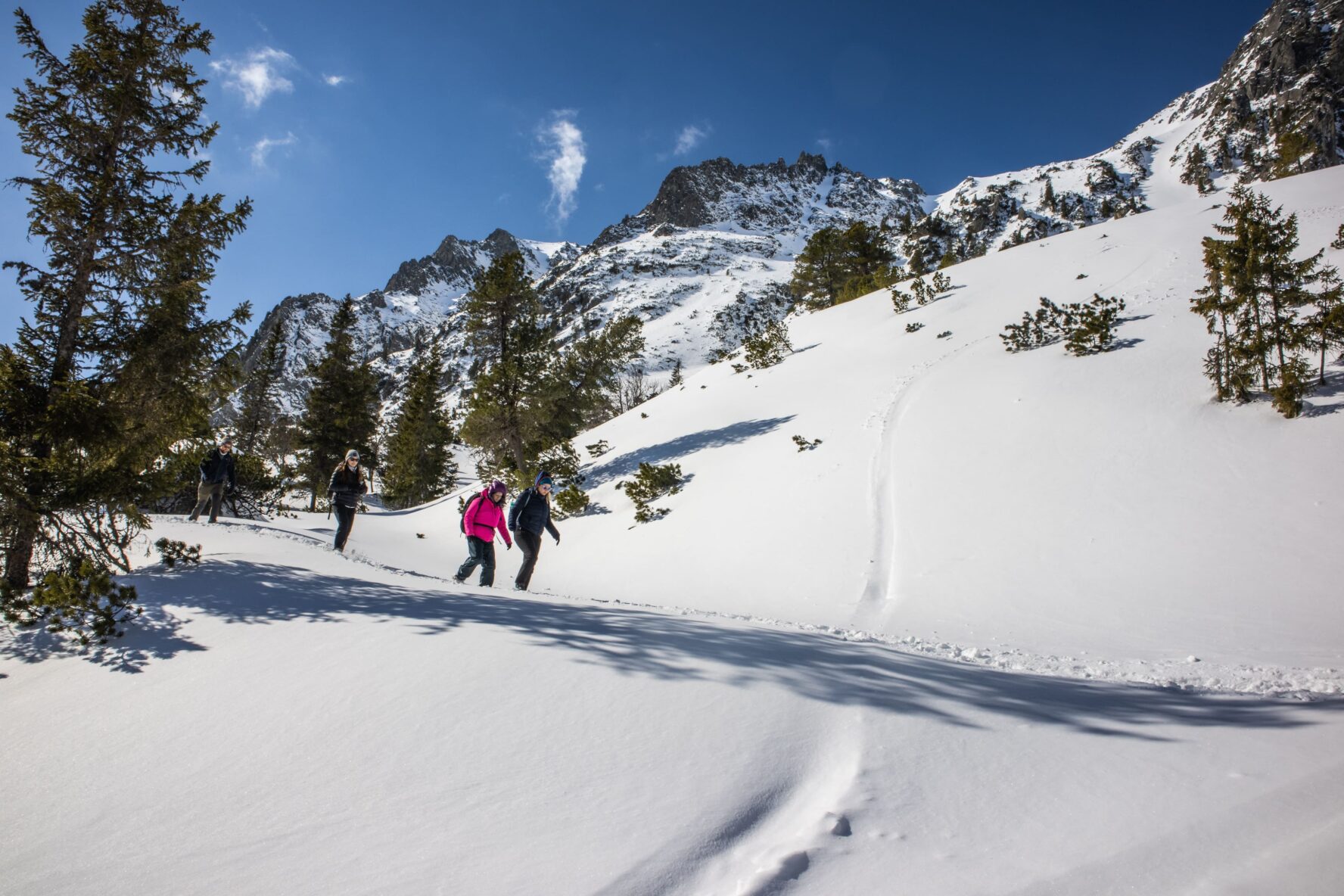 Three hikers in the High Tatras