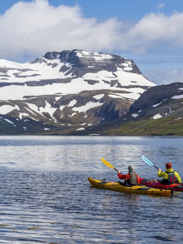 Guided sea kayaking Iceland tour