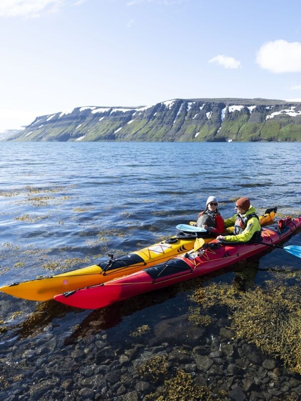 Guided sea kayaking Iceland tour