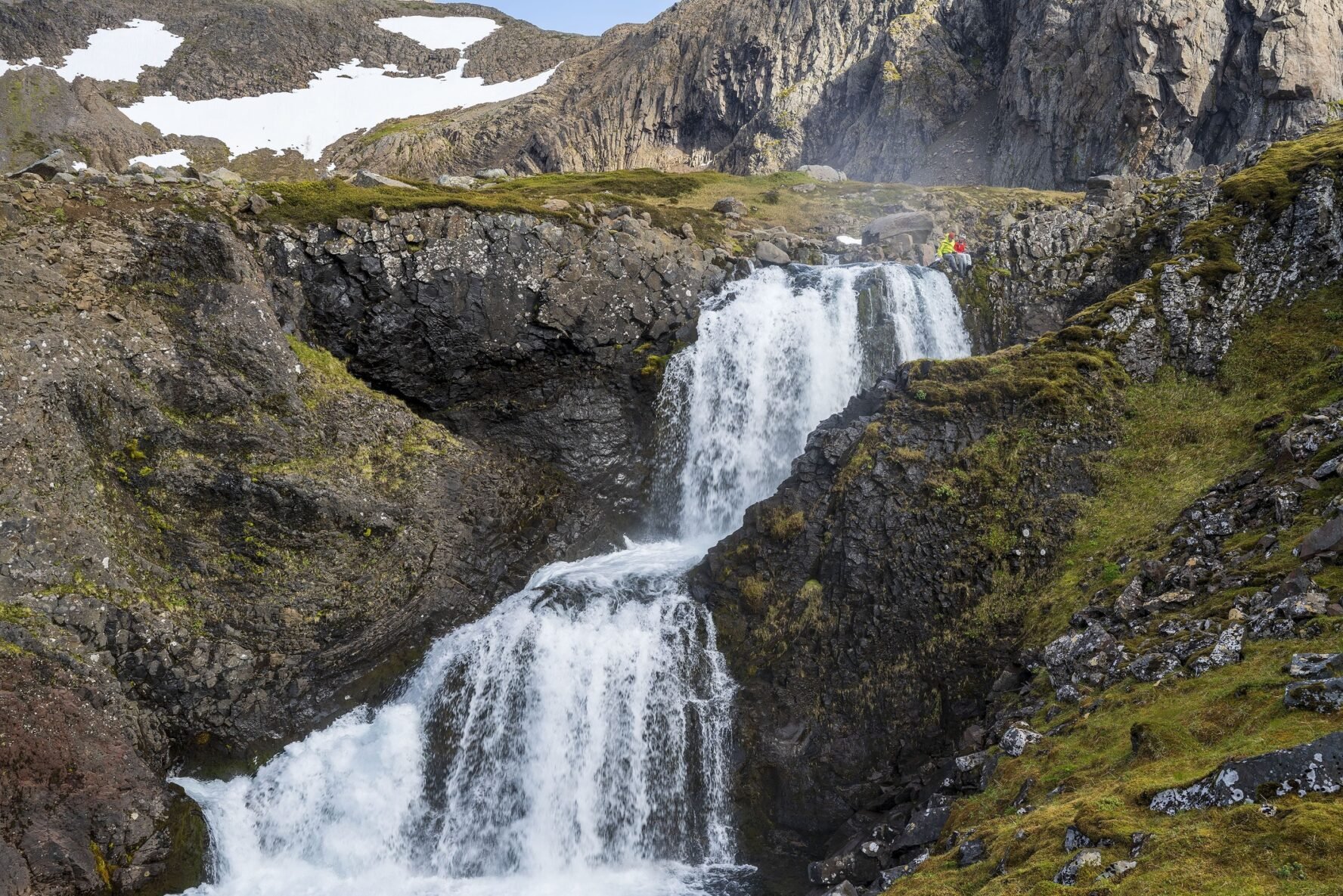 Waterfall on a kayaking tour in Iceland