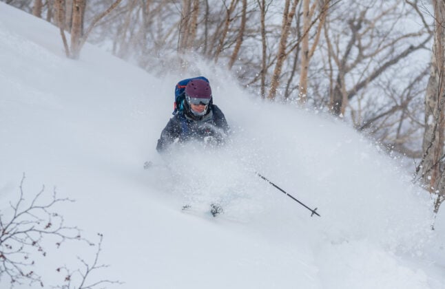 Backcountry skiing Japow