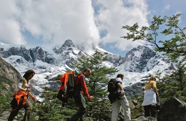 Four hikers in Torres del Paine
