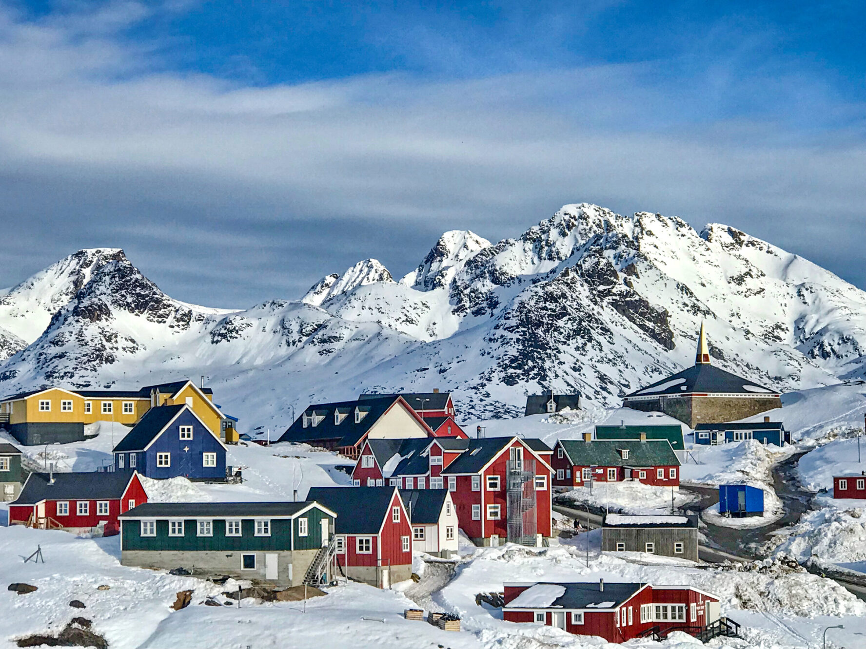 Greenland settlement in snow