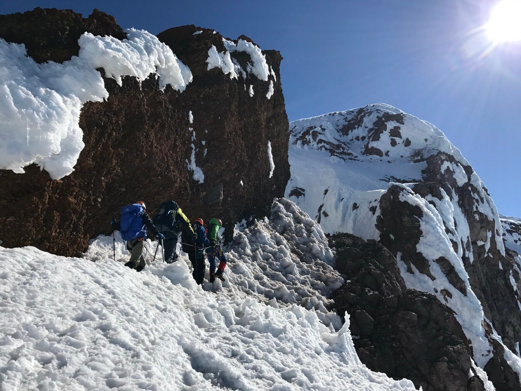Group of climbers on Casaval
