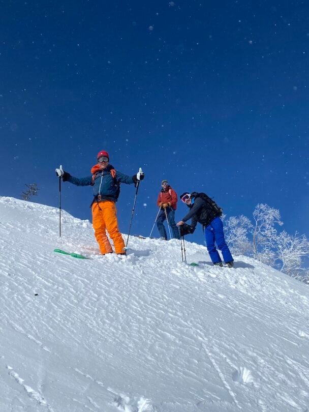Backcountry skiing Japow